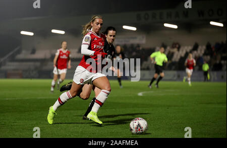 Von Arsenal Jordanien Nobby in Aktion während der Frauen Liga Cup Match an der Wiese Park, London. Stockfoto