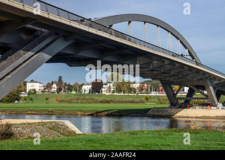 Elbbrücke Dresdner Brücke Sachsen, Deutschland Dresden Elbe Waldschlösschenbrücke Stockfoto