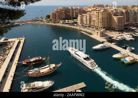 Draufsicht auf den Hafen von Monte Carlo Monaco Fontvielle Stockfoto