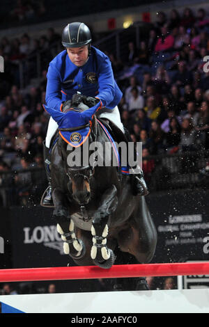 Prag, Tschechische Republik. 22 Nov, 2019. Cian O'Connor, PSG FINAL während GCL Super Cup Viertelfinale während der longines Global Champions Endspiele 2019 in Prag in der Tschechischen Republik. Credit: Slavek Ruta/ZUMA Draht/Alamy leben Nachrichten Stockfoto