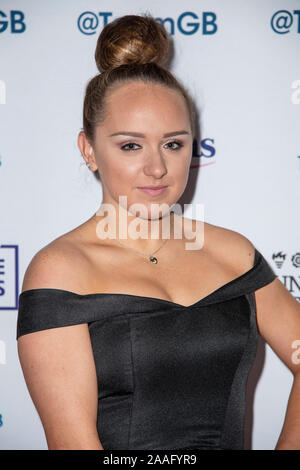 London, Großbritannien. Nov, 2019 21. LONDON - ENGLAND 21.November: Amy Tinkler besucht die Mannschaft GB Kugel an Old Billingsgate, London England am 21. November 2019 Credit: Gary Mitchell, GMP-Media/Alamy leben Nachrichten Stockfoto