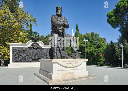 = Denkmal für die Friedensstifter Zar Alexander III = Winkel Blick auf das Denkmal für Alexander III., Kaiser von Russland von 1881 bis 1894, der russische Zar Stockfoto