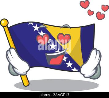 Gerne süß Flagge Bosnien in Liebe Design fallen Stock Vektor