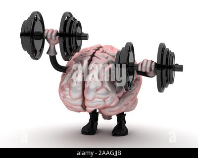 Gehirn exercice - menschliche Gehirn psychische Gesundheit Konzept - 3D-Rendering Stockfoto