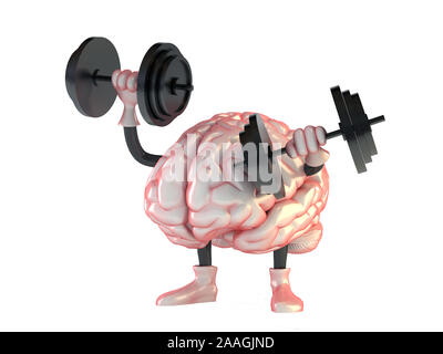 Gehirn exercice - menschliche Gehirn psychische Gesundheit Konzept - 3D-Rendering Stockfoto