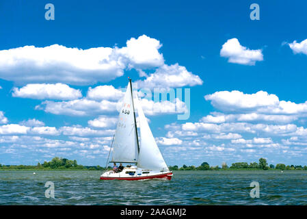 Segelboote auf dem Duemmer Siehe Stockfoto