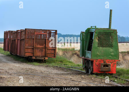 Moorbahn im Moor, Niedersachsen Stockfoto