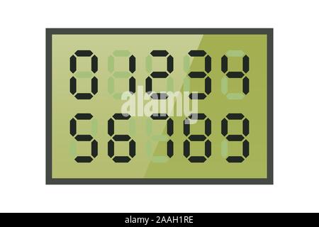 Ziffern auf dem Display. Vector Illustration. Elektronik Industrie Stock Vektor