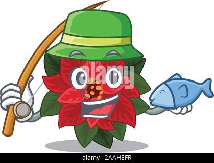 Vector Illustration von Blume Weihnachtsstern in einem Fischerdorf design Stock Vektor