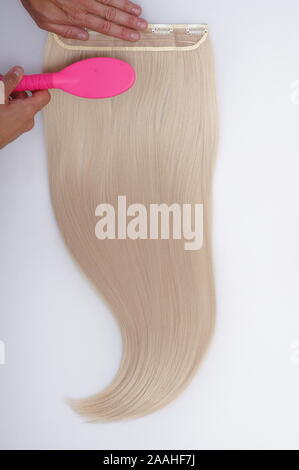 Gerade virgin remy Haar extensions Bundles Stockfoto