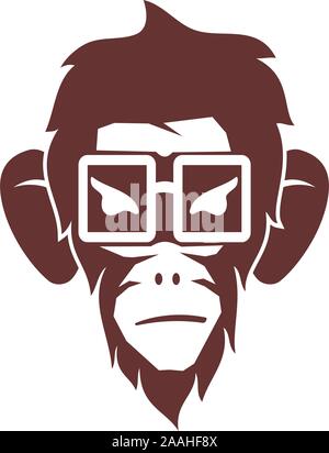 Monkey Logo Design Template Vector Illustration isoliert Stock Vektor