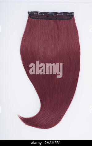 Gerade maroon Virgin remy Haar extensions Bundles Stockfoto