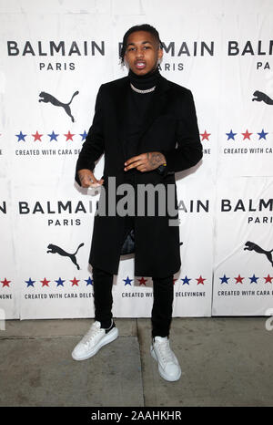 Los Angeles, Ca. Nov, 2019 21. DDG, mit der Puma x Balmain Collaboration Launch bei Milch Studios in Los Angeles, Kalifornien am 21. November 2019. Credit: Faye Sadou/Medien Punch/Alamy leben Nachrichten Stockfoto