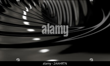 Schwarz gewellt Stoff mit weißen Reflexionen. Es kann Öl oder Kraftstoff andere Flüssigkeiten mit schwarzer Farbe. 3D-Darstellung. Stockfoto