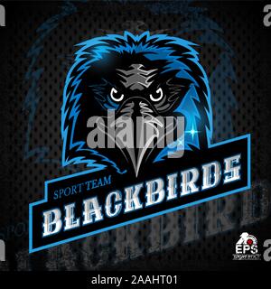 Bird head Logo für jeden sport team Amseln Stock Vektor
