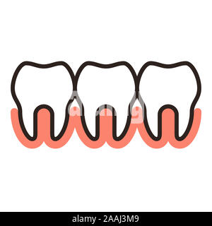 Zähne Symbol auf weißem Hintergrund Stockfoto