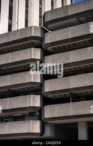 Brutalistic brutale Architektur Bürogebäude und Parkhäuser im Stadtzentrum von Bristol Stockfoto