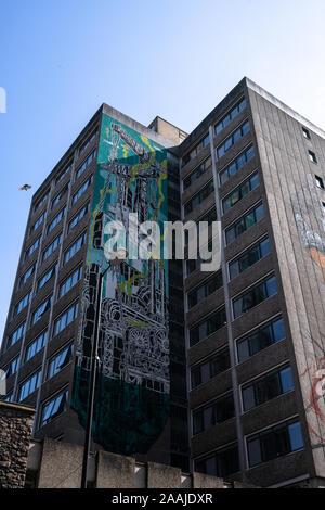 Brutalistic brutale Architektur Bürogebäude und Parkhäuser im Stadtzentrum von Bristol Stockfoto