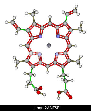 Häm B, die wichtiger Bestandteil von Hämoglobin und Myoglobin Stockfoto