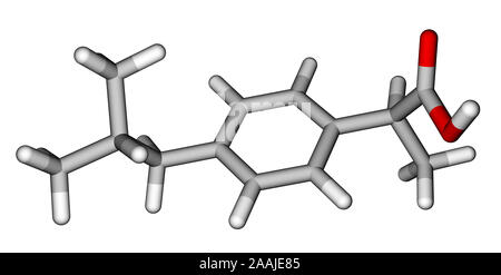 Ibuprofen sticks molekularen Modell Stockfoto