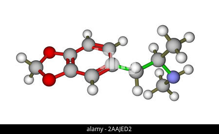 Molekulare Struktur von MDMA (Ecstasy) Stockfoto