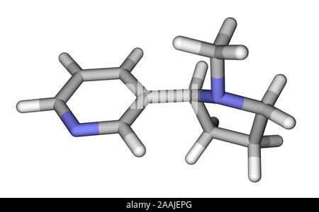 Nikotin sticks molekularen Modell Stockfoto