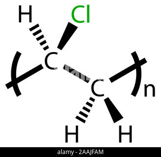 Polyvinylchlorid (PVC) Strukturformel Stockfoto