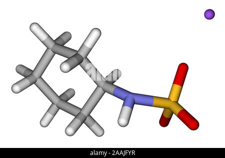 Natriumcyclamat sticks molekularen Modell Stockfoto