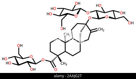 Steviosid Strukturformel Stockfoto