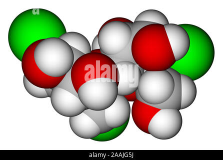 Sucralose Raum molekulare Modell Stockfoto