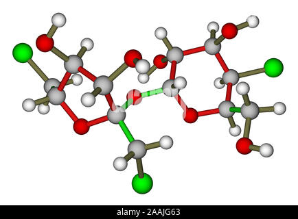 Sucralose molekularen Modell Stockfoto