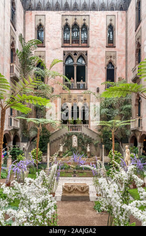 Innenhof des Palazzo, Isabella Stewart Gardner Museum in Boston, Massachusetts, USA Stockfoto