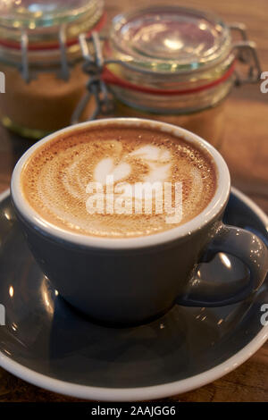 Latte Art, Birmingham, Großbritannien Stockfoto