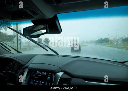 Fahrt durch schweres Gewitter Gewitter in Kissimmee florida usa Stockfoto