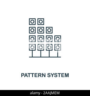 Muster Übersicht des Systems auf das Symbol. Thin Line Style von großen Daten icons Collection. Pixel Perfect einfaches Element Muster Symbol system für Web Design, Apps Stockfoto