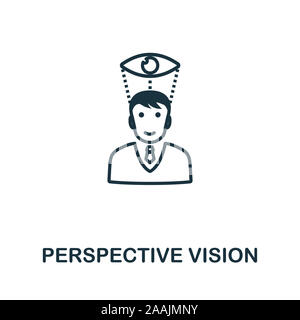 Perspektive Vision Symbol Umrisse Stil. Dünne Linie kreative Perspektive Vision Symbol für Logo, Grafik Design und mehr Stockfoto