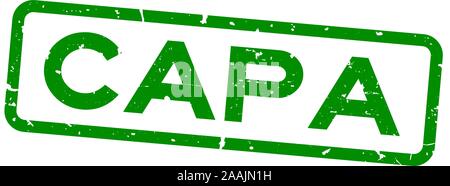 Grunge grün CAPA (Abkürzung von Korrekturmaßnahmen und vorbeugende Maßnahmen) Wort squre Gummidichtung Stempel auf weißem Hintergrund Stock Vektor