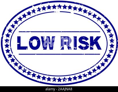 Grunge blau hohes Risiko Wort oval Gummidichtung Stempel auf weißem Hintergrund Stock Vektor