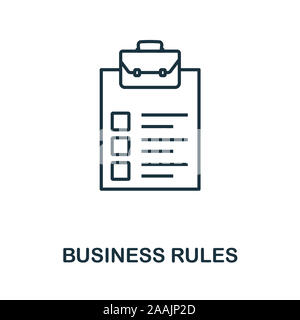 Business Rules Umrisse Symbol. Thin Line Konzept Element vom Kundendienst icons Collection. Creative Business Regeln Symbol für mobile Anwendungen und das Web Stockfoto
