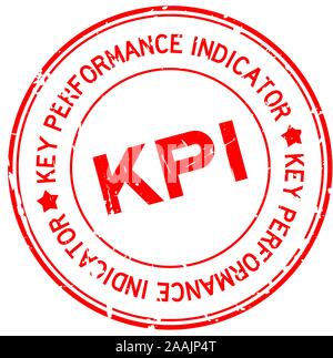 Grunge red KPI-Wort (Abkürzung Schlüssel pearformance Indikator) runde Gummidichtung Stempel auf weißem Hintergrund Stock Vektor
