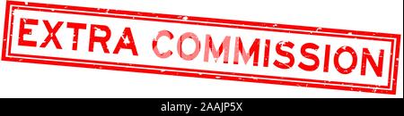 Grunge rot extra Kommission Wort Gummidichtung Stempel auf weißem Hintergrund Stock Vektor