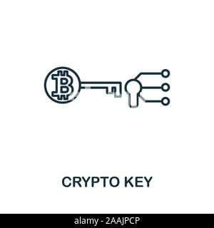 Crypto Key Umrisse Symbol. Thin Line Konzept Element von fintech Technologie icons Collection. Kreative Crypto Key Symbol für mobile Apps und Internetnutzung Stockfoto