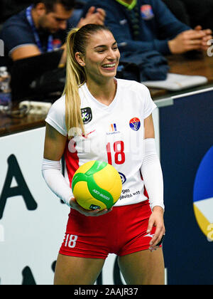 Treviso, Italien. 19 Nov, 2019. ayshan abdulazimova (Budapest) während Carraro Imoco Conegliano vs Vasas Obuda Budapest, Volleyball Champions League Frauen in Treviso, Italien, 19. November 2019 Credit: Unabhängige Fotoagentur/Alamy leben Nachrichten Stockfoto