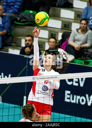 Treviso, Italien. 19 Nov, 2019. Maria kostelanska (Budapest) während Carraro Imoco Conegliano vs Vasas Obuda Budapest, Volleyball Champions League Frauen in Treviso, Italien, 19. November 2019 Credit: Unabhängige Fotoagentur/Alamy leben Nachrichten Stockfoto