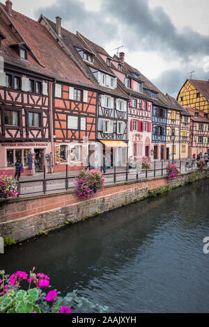 Schöne Aussicht auf die Altstadt von Colmar, auch bekannt als das kleine Venedig, Colmar, Elsass, Frankreich Stockfoto