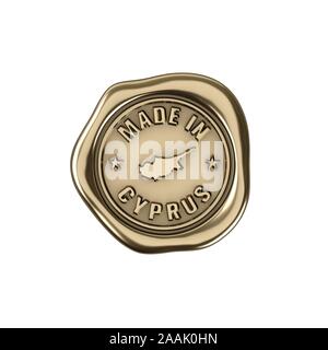 Produkt hergestellt in Zypern. Goldene Gütesiegel. Stockfoto