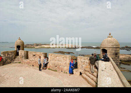 Im 18. Jahrhundert nach Süden Bastion, Skala du Port. Ein UNESCO-Weltkulturerbe, Essaouira. Marokko Stockfoto