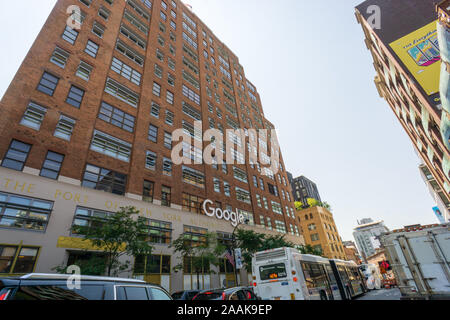 New York, USA - 20. August 2018: Google Bürogebäude bei 75 Ninth Avenue in New York City Stockfoto