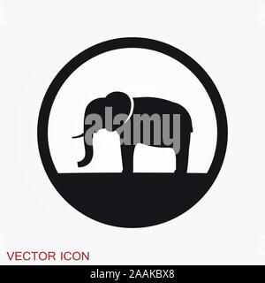 Elephant Symbol, Vector Logo line Art Illustration Stock Vektor