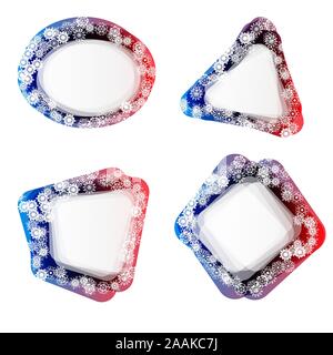 Satz von vier abstrakte Bilder verschiedene Formen auf weißem Hintergrund Stock Vektor